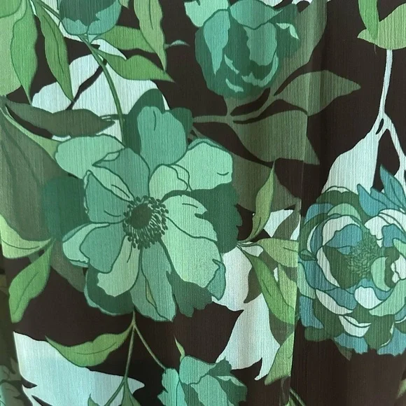 NWT London Times Petite Floral Puff-Sleeve Belted Midi Dress  Size 10P MSRP $99 - Picture 6 of 9